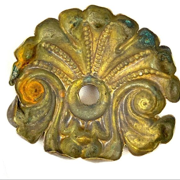 VINTAGE VICTORIAN BRASS SWITCH PLATE - Picture 3 of 3